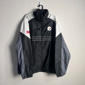 Pittsburgh Steelers windbreaker jacket in black and grey